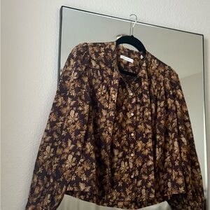 Doen Dark Brown Floral Blouse